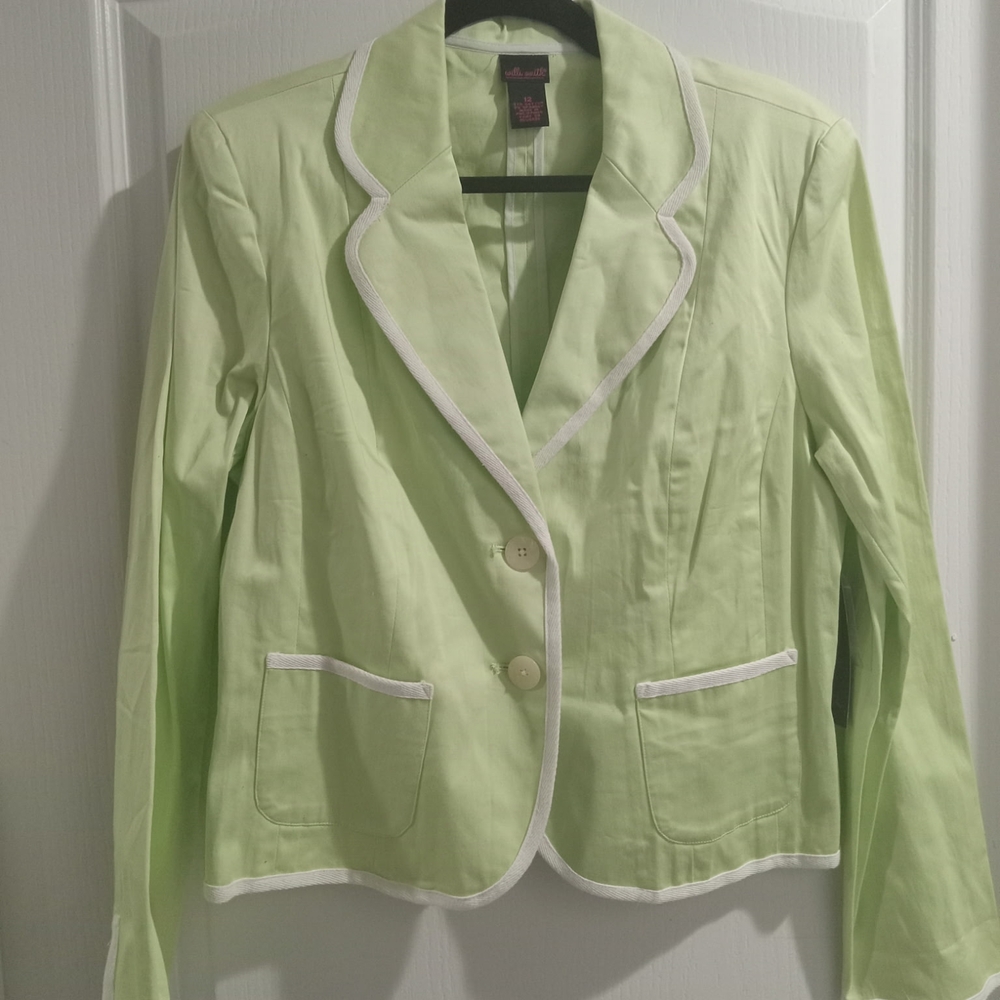 Willi Smith Light Green Blazer with White Trim
